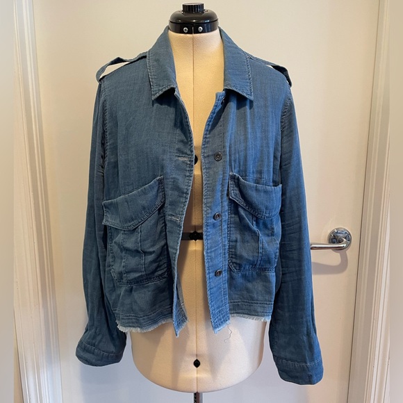 SPLENDID Indigo Double Cloth Jacket Frayed XL - Picture 1 of 14